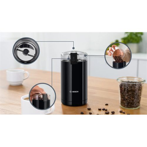 BOSCH TSM6A013B Kávédaráló, 180W, 150g/min, Fekete