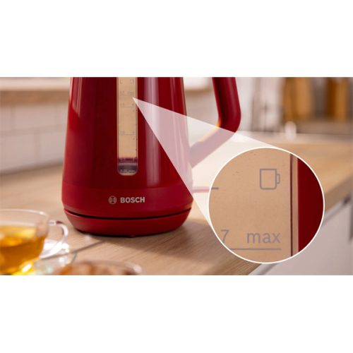 BOSCH TWK1M124 MyMoment Vízforraló, 2400W, 1,7L, Piros