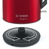 BOSCH TWK3P424 DesignLine Vízforraló 2400W, 1,7L, Metálpiros