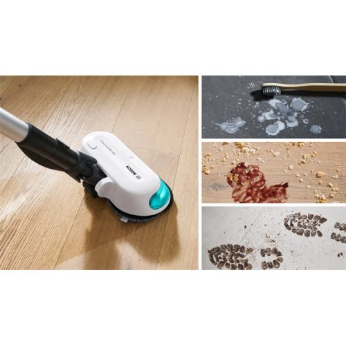 BOSCH BCS71HYG1 Unlimited 7 ProHygienic Aqua Vezeték nélküli porszívó,  2in1 DynamicAqua felmosó, Fehér/Türkiz