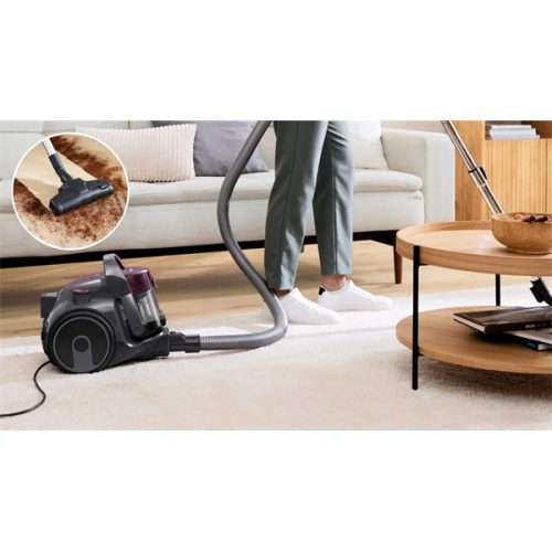 BOSCH BGC05AAA1 Serie 2 Porzsák nélküli porszívó, 78dB, 1,5L, Szürke/Lila