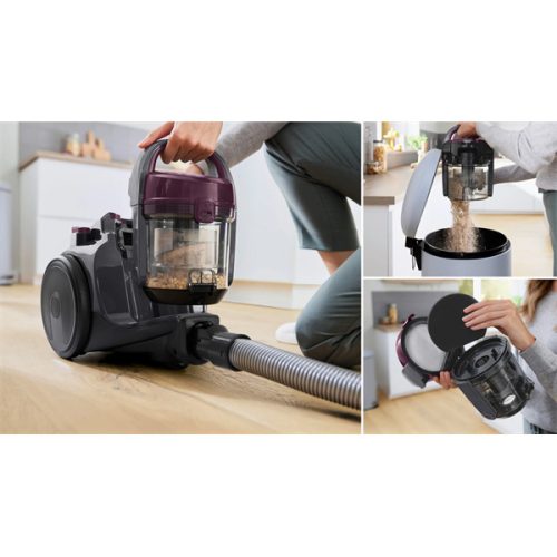 BOSCH BGC05AAA1 Serie 2 Porzsák nélküli porszívó, 78dB, 1,5L, Szürke/Lila