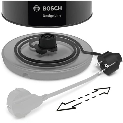 BOSCH TWK3P423 DesignLine Vízforraló, 2400W, 1,7L , Fekete