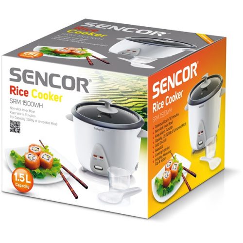 SENCOR SRM 1500WH Rizsfőző, 1.5L/1200g, 500W, Fehér
