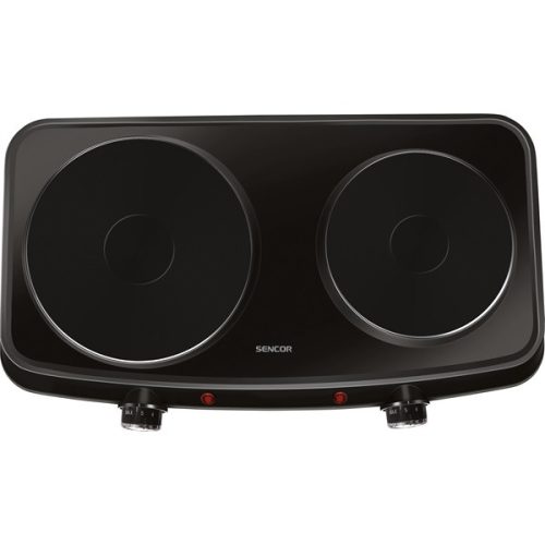 SENCOR SCP 2254BK-EUE4 Elektromos dupla főzőlap, 18cm/15cm, 2500W, Fekete