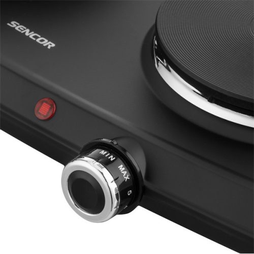 SENCOR SCP 2254BK-EUE4 Elektromos dupla főzőlap, 18cm/15cm, 2500W, Fekete