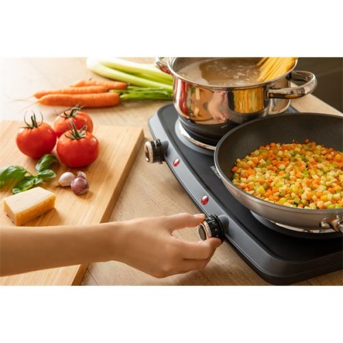 SENCOR SCP 2254BK-EUE4 Elektromos dupla főzőlap, 18cm/15cm, 2500W, Fekete
