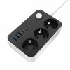 COLORWAY Hálózati elosztó, CW-CHE36PDB, 3 dugalj, 6xUSB (3USB-A + 3TYPE-C) (20W), fekete