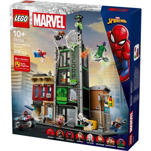 LEGO® | Marvel Pókember vs. Oscorp, szuperhős építőkészlet gyerekeknek 76324