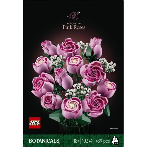 LEGO® Botanicals Rózsaszín rózsacsokor, dekoratív virágok 10374