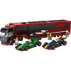 LEGO® City F1®-es kamion, RB20 és AMR24 F1®-es autókkal, játék versenyautó-szállítót tartalmazó szett 60445
