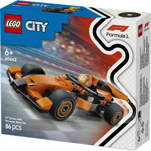 LEGO® City F1®-es pilóta McLaren versenyautóval, minijárművet tartalmazó játékkészlet 60442