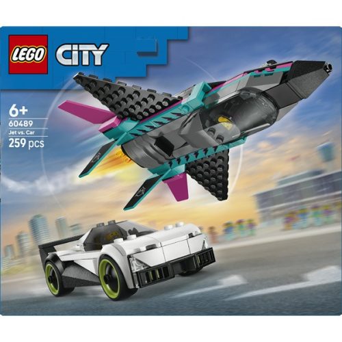 LEGO® City Repülő vs. autó – Játékautók és repülőgép játékkészlet 60489