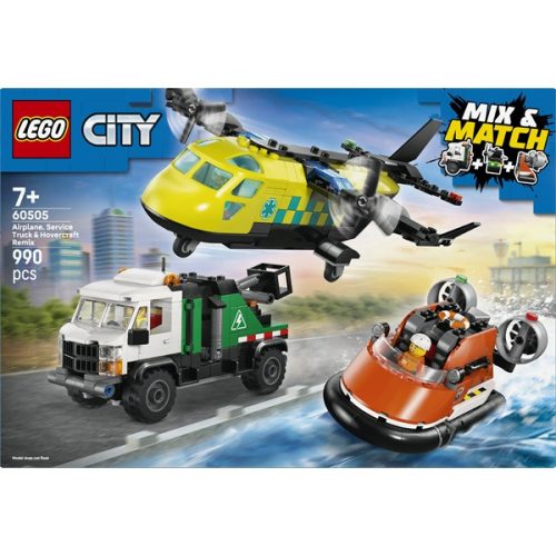 LEGO® City Repülőgép, emelőkosaras kocsi és légpárnás jármű remix 60505