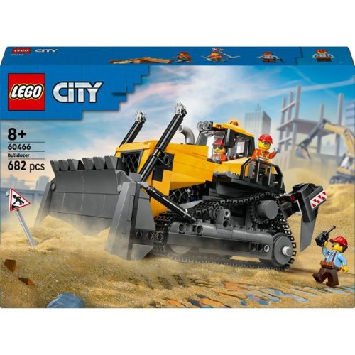LEGO® City Sárga buldózer, építési területet megjelenítő játékkészlet 60466