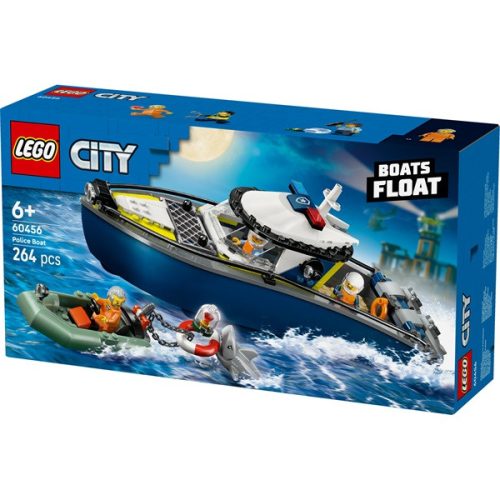 LEGO® City Üldözés rendőrségi csónakkal, játék felfújható motorcsónakkal és gumicsónakkal 60456