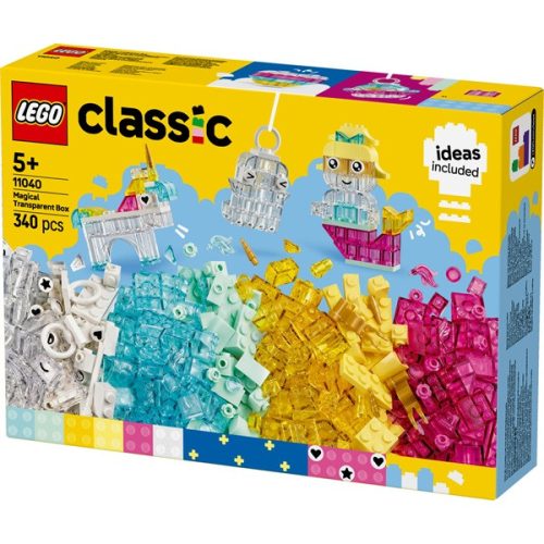 LEGO® Classic Átlátszó bűvös kockák, játék színes építőelemekkel 11040