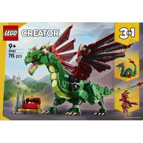 LEGO® Creator 3 az 1-ben Középkori sárkány, játékkészlet egy érdekes lénnyel 31161