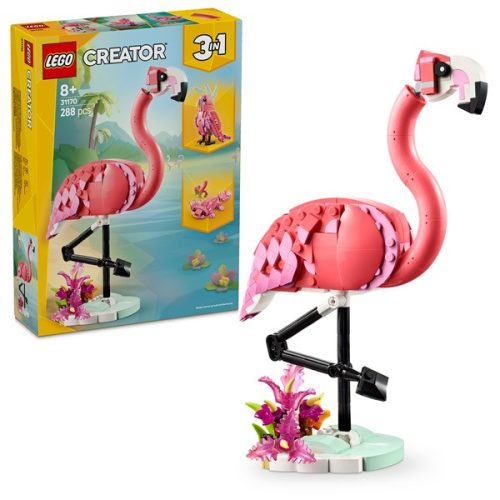 LEGO® Creator 3 az 1-ben Vadállatok: rózsaszín flamingó, állatos játékkészlet 31170