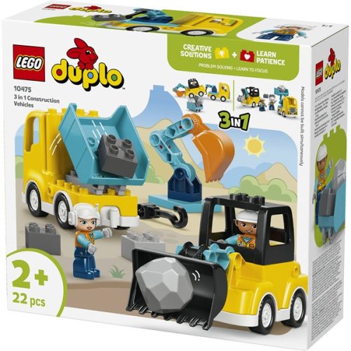LEGO® DUPLO® Városi kalandok 3 az 1-ben építési munkagépek játékok 10475