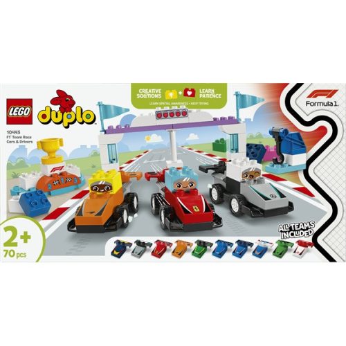LEGO® DUPLO® Városi kalandok F1® versenyautók és pilóták, építőjáték a családi szórakozáshoz 10445