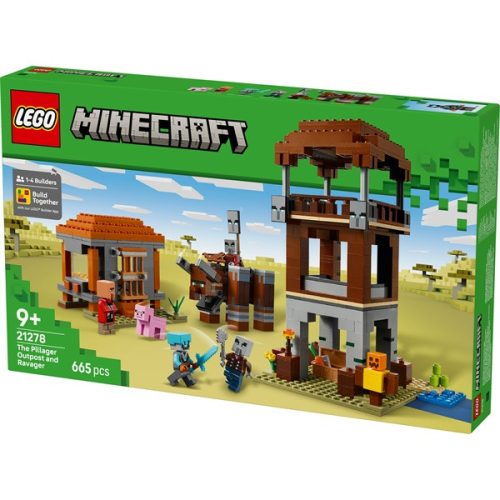 LEGO® Minecraft® A Fosztogató őrtorony és a Romboló, gamer építőjáték és ajándék 21278