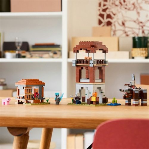 LEGO® Minecraft® A Fosztogató őrtorony és a Romboló, gamer építőjáték és ajándék 21278