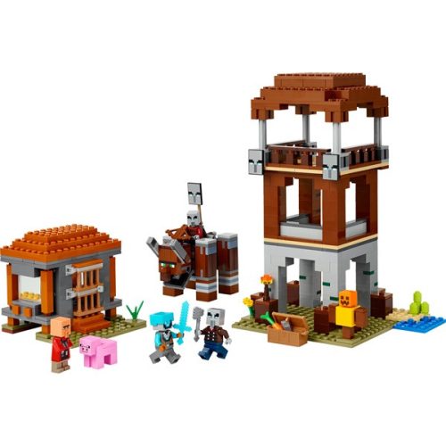 LEGO® Minecraft® A Fosztogató őrtorony és a Romboló, gamer építőjáték és ajándék 21278