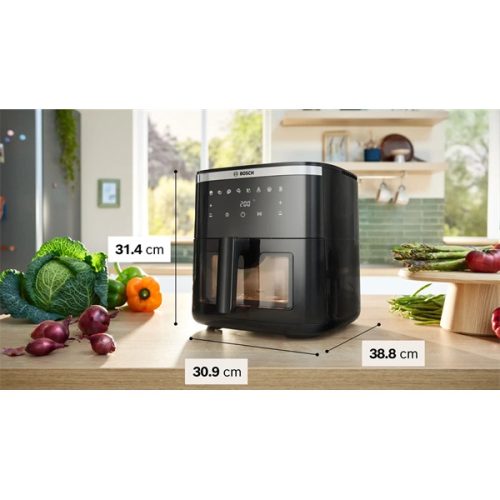 BOSCH MAF671B0 Serie6 Forrólevegős sütő, 7,2 l, betekintő ablak, 8 program, 1800W, Fekete
