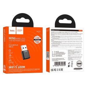 Hoco HI33 Wi-Fi adapter 2.4G/5.8G Fekete