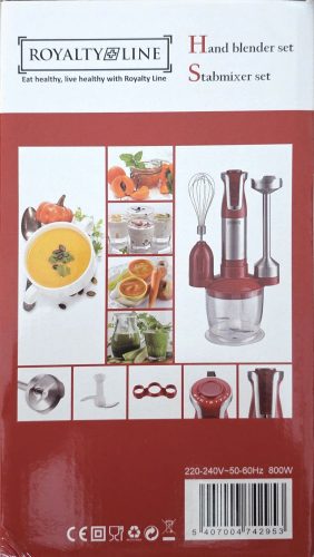 Bontott Royality Line Hand blender set stab mixer set 800w / 12 hó jótállás