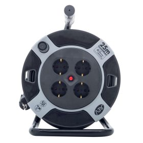   GAO 0010105463 kábeldob, 25 méter, 4 dugalj, max. 3000 W, 3x1.5 mm2, IP20, termo kapcsoló