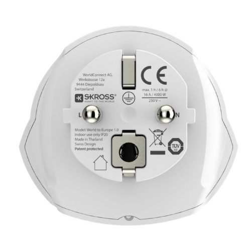 SKROSS 1.500211C-E utazó adapter, World to Europe”, max. 4000W"