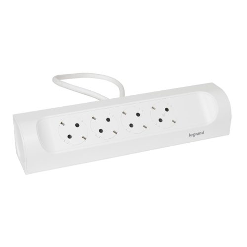Legrand 694501 sarokba illeszkedő elosztósor, 4x2P+F, 1 m vezetékkel, fehér