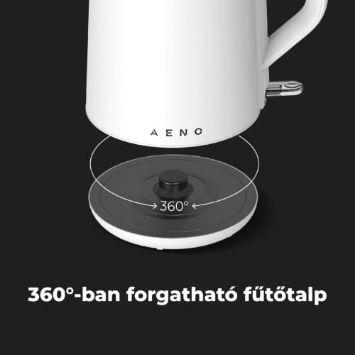 AENO AEK0002 EK2 vízforraló, 2200 W, 1.5 liter kapacitás, dupla falú, LED kijelzés, fehér