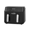 HAUSER AF-2450 air fryer, forrólevegős fritőz, max. 1750 W, 2 x 4,5 liter kapacitás, max. 200 ℃, digitális kijelző, időzítő, fekete színű