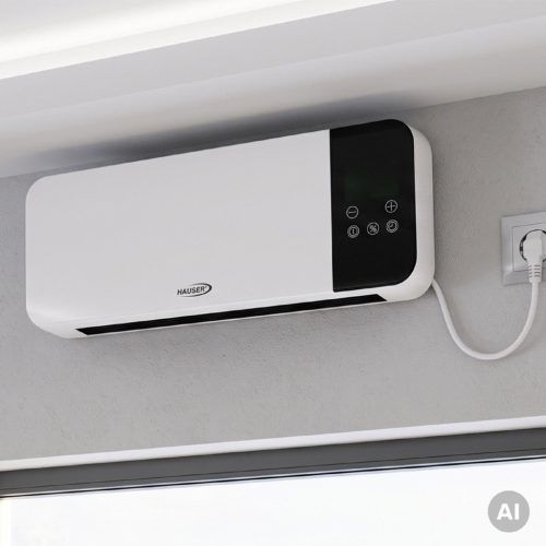 HAUSER AH-2004 fali ventilátoros smart fűtőtest, max. 2000 W, wifi vezérlés, 2 fokozat, 8 órás időzítő, távirányító