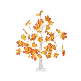   HOME ATM03 asztali juharfa dekoráció, 60 cm, 24 db melegfehér LED, időzítő, elemes tápellátás, beltéri kivitel fehér