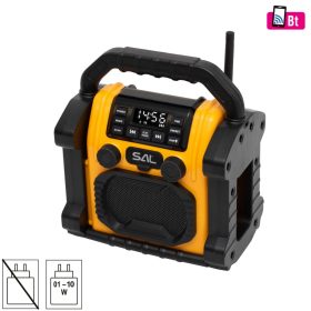 SAL BTWORKPRO munka- és szabadidő hangszóró, multimédia lejátszó, Bluetooth, LED lámpa, power bank, IP55, ütésálló   SAL BTWORKPRO munka- és szabadidő hangszóró, multimédia lejátszó, Bluetooth, LED lámpa, power bank, IP55, ütésálló