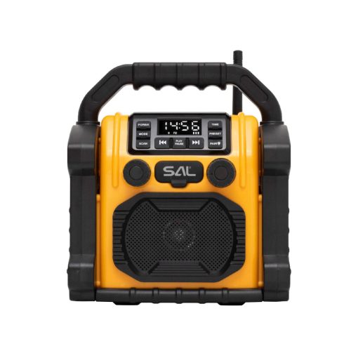 SAL BTWORKPRO munka- és szabadidő hangszóró, multimédia lejátszó, Bluetooth, LED lámpa, power bank, IP55, ütésálló