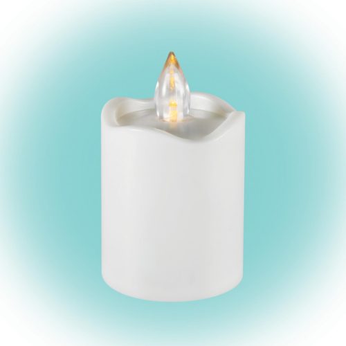 Home CDX 2/WH LED-es LED-es gyertya, akril lángnyelvvel, beltéri, 1db pislákoló sárga LED