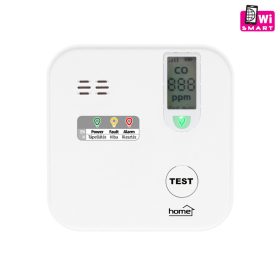   Home CO10SMART szén-monoxid vészjelző, Tuya kompatibilis, Wi-Fi kapcsolat , LCD kijelző, elemes, 5 év elem élettartam, 10 év érzékelő élettartam
