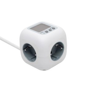 Home CUBE2P kocka elosztó, fogyasztásmérővel, max. 3680 W, 3 aljzat gyermekvédelemmel, 1,5 m hosszú vezeték   Home CUBE2P kocka elosztó, fogyasztásmérővel, max. 3680 W, 3 aljzat gyermekvédelemmel, 1,5 m hosszú vezeték