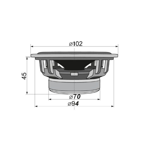 SAL CX 404 2 utas hangszórópár, 2 x 55 W, 100 mm, 4 Ohm, magas és mélyközép