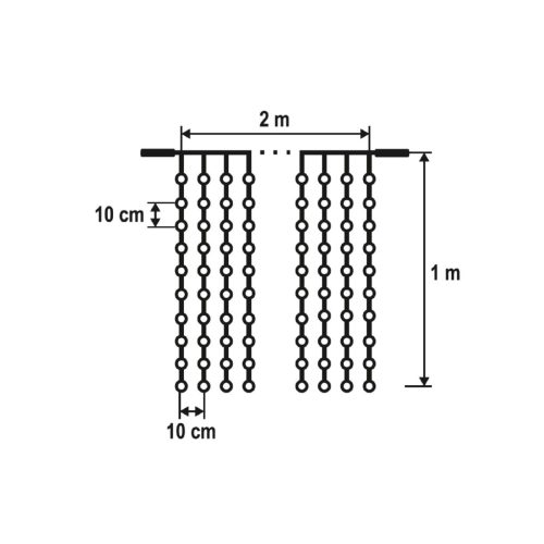 Home DLF 210/WH LED-es fényfüggöny, 2x1 m / 210 db hidegfehér LED, állófényű, fehér vezeték, sorolható, kül- és beltéri kivitel