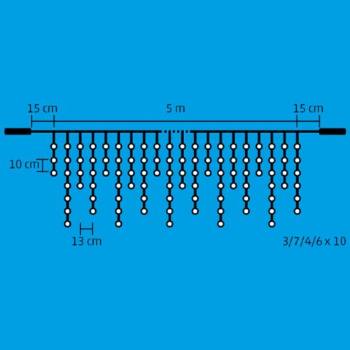 Home DLFJ 200/WW LED-es fényfüggöny, 5 m / 200 db melegfehér LED, állófényű, fehér vezeték, sorolható, kül- és beltéri kivitel