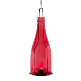   Home GB 23/YE dekorációs üveg, 1 db narancs LED mécses, piros