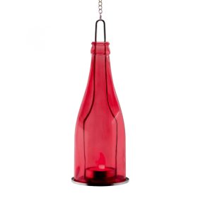   Home GB 23/YE dekorációs üveg, 1 db narancs LED mécses, piros