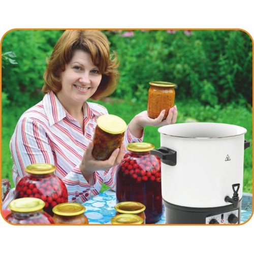 Home HG BA 27 befőző automata, teljesítmény 1800 W, 27 literes tartály, sterilizálás funkció, fehér-fekete