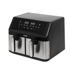   HOME HGAF29 duplakosaras forrólevegős sütő, 2 x 4,5L, 2000 W, digitális vezérlés, 8 féle üzemmód